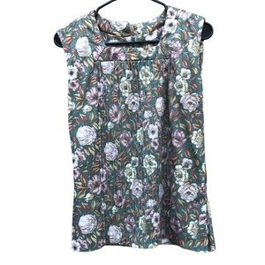 Vintage Handmade Shirt floral pleated